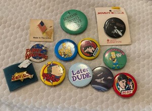 VINTAGE 80-90's Lot Of Pins Batman Simpsons Dick Tracy