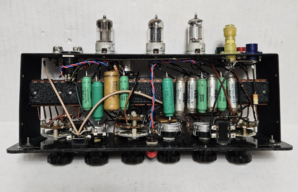 Vtg RARE Mullard UK Pre Amp Amplifier BRIMAR Vacuum Tube Audio Hi-Fi Mono Preamp
