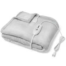 Electric Heating Blanket, Light Grey, 50 x 60 in