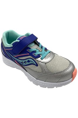 Saucony Kids Girls Cohesion 14 A/C Sneakers Silver/Periwinkle