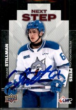 Chase Stillman Signed Auto 2021-22 Upper Deck CHL Next Step card Sudbury Wolves