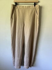 Eileen Fisher Tencel Linen Lantern Pants Size M Khaki Women's Pull On Modern