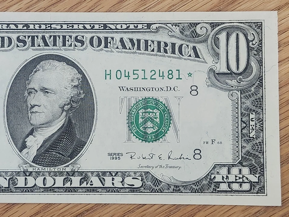 1995 $10 "STAR NOTE" GEM/UNC ST LOUIS #H04512481* 1 OF 3 CONS SERIAL NUMBERS - Image 4 of 4