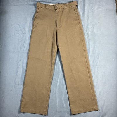 Dries Van Noten Archival Belted Trousers Tan Camel Clasp Pockets 42 US 10 32 L