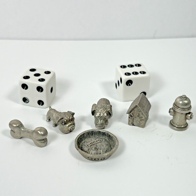 Monopoly The Dog Artlist Collection Replacement Pieces   Movers Tokens & 2 Dice