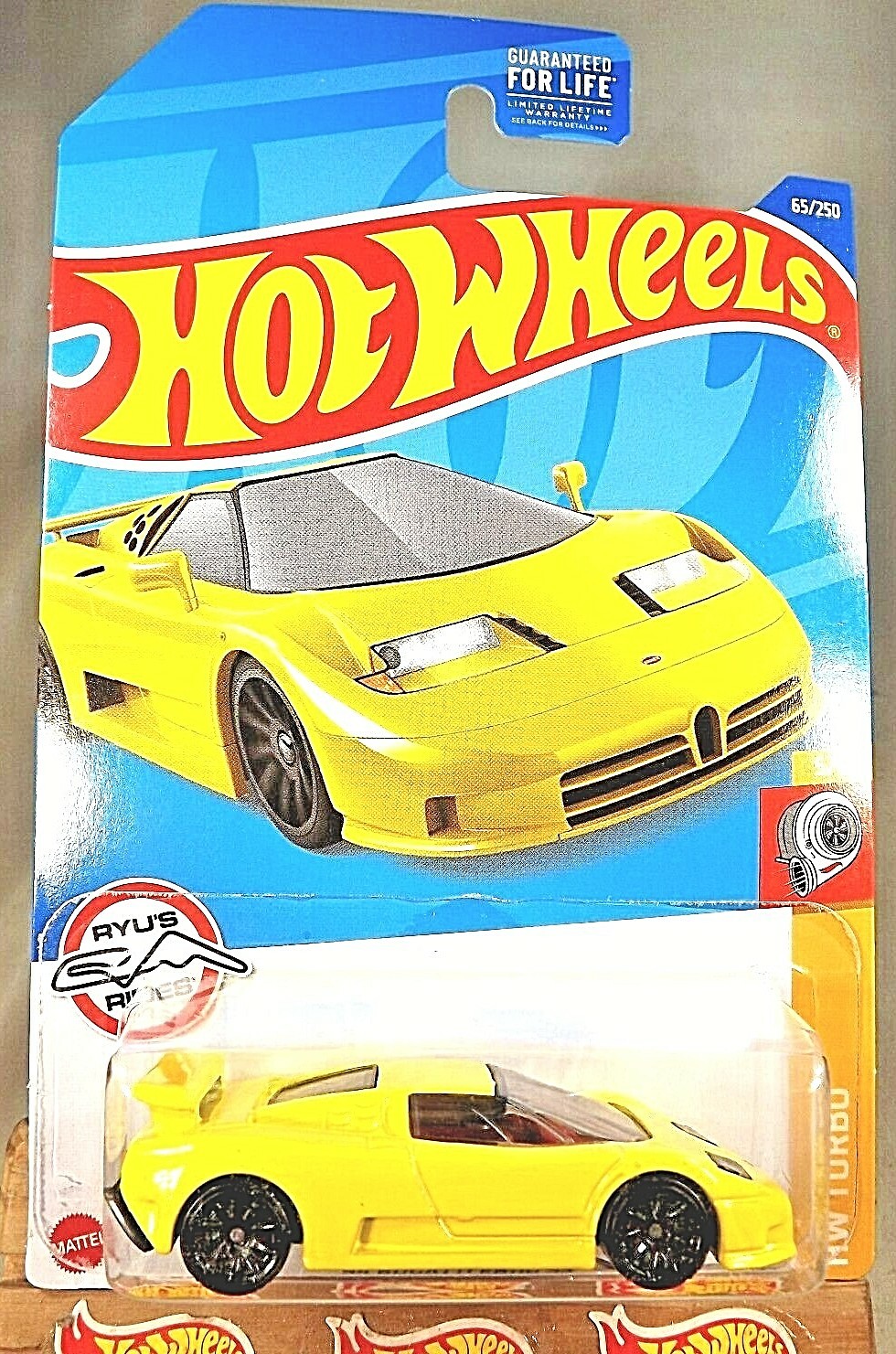 2022 Hot Wheels #65 HW Turbo 5/10 '94 BUGATTI EB110 SS Yellow w/Black 10 Spokes