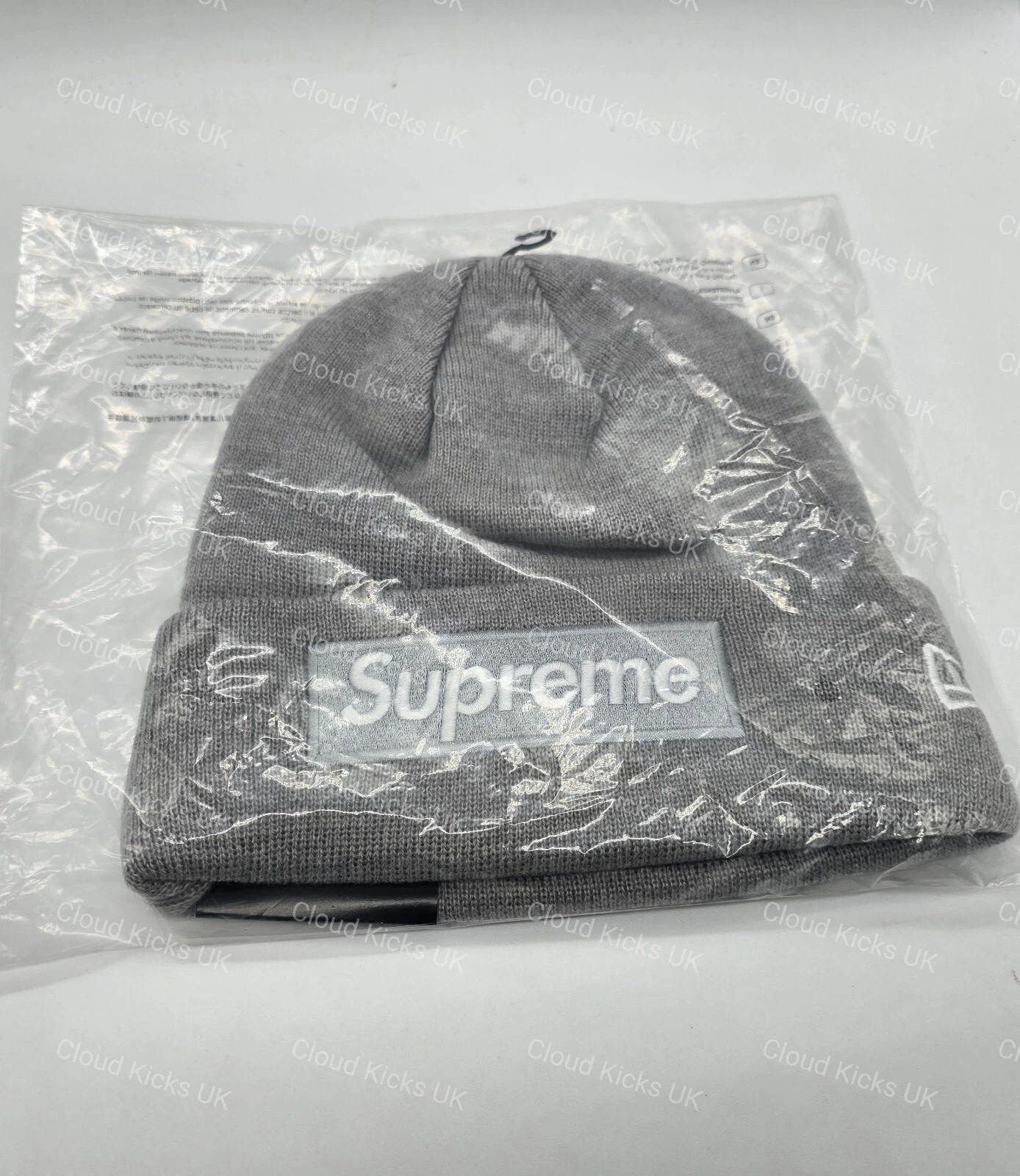 Bonnet gris logo boîte Supreme New Era FW24 neuf ! En main !