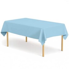 Tablecloth Plastic Rectangle Table Covers PEVA Blue Plastic 2 Pack Light Blue