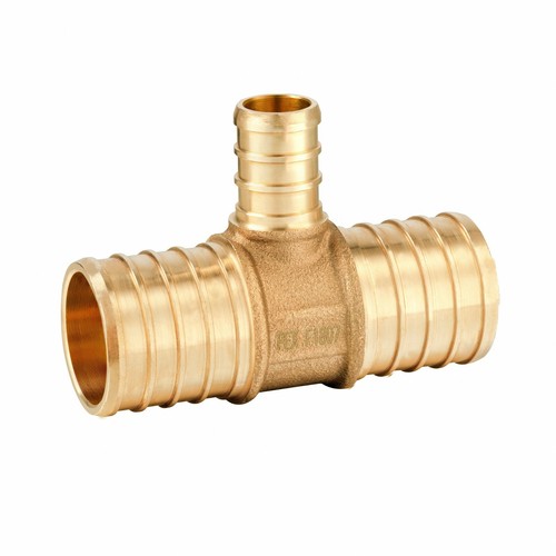5 PCS 1" X 1" X 1/2" PEX REDUCING TEE BRASS CRIMP FITTINGS LEAD FREE(Certified)