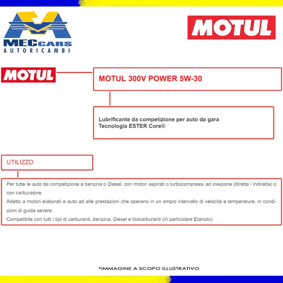 6 LITRI MOTUL 300V POWER 5W30 100% OLIO MOTORE GARA SINTETICO ESTER CORE RACING - Immagine 3 di 4