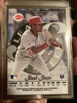 1996 Donruss Leaf Steel Stats MLB Card 69/77 Barry Larkin | eBay