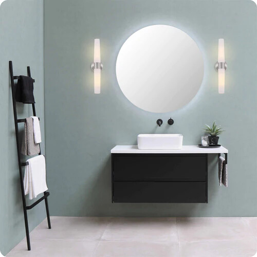 Kira Home Duo 21" Modern Wall Sconce with Frosted Opal Glass Shades, for Bathroo - Picture 5 of 34