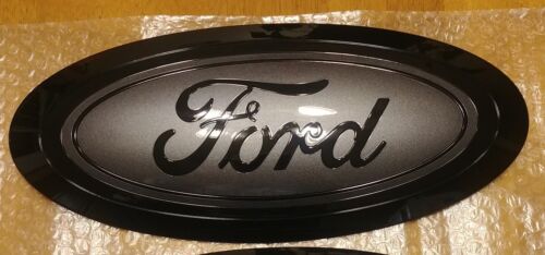 2017-19 Ford F250 F350 GRILL emblem magnetic gray and gloss black, no camera - Picture 1 of 2