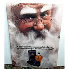 1984 Crown Royal Whiskey Santa Claus Original Print Ad