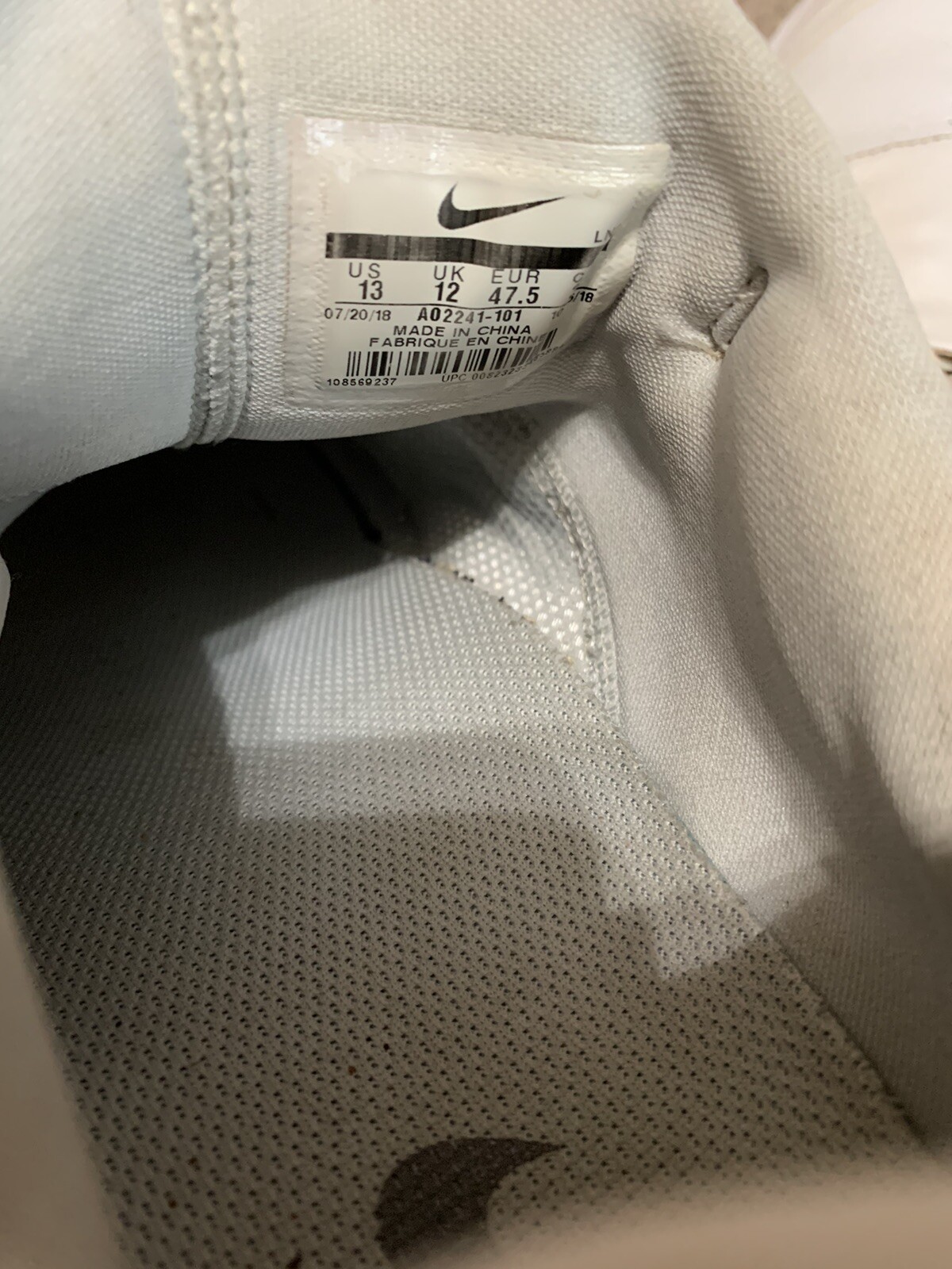 NIKE Men's Tour Premiere White Golf Shoes Sz 13 Cleats Gray Swoosh A02241-101