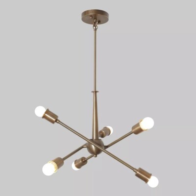 Modern Brass 8 Arm Sputnik Chandelier Light Fixture - Sputnik Starburst Light