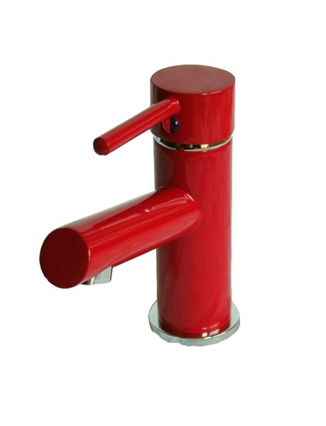Waschtisch,, Bad, Wasserhahn, Armatur, Rot + Excenter-image