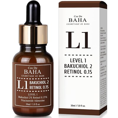 Korean Retinol 0.15% Bakuchiol 2% Serum for Anti-Aging Hyperpigmentation Acne