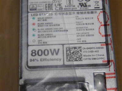 DELL POWEREDGE T550 800W PLATINUM PLUS POWER SUPPLY MGPPC 0P8GP BRACKET