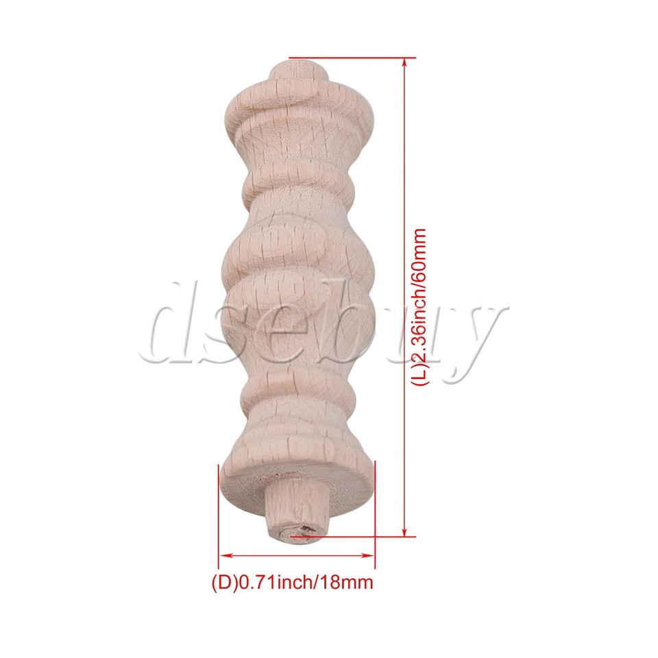 40Pieces Craft Spindles for Furniture Window H-79 Type 6x1.8cm Wood ...