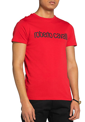 Tシャツ・カットソー Roberto Cavalli Roberto Cavalli Shirts Red T-shirt with Logo in Red for Men | Roberto Cavalli®