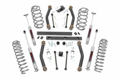 Rough Country 4 Inch Suspension Lift Kit w Shocks for Jeep Wrangler TJ 4WD 03-06