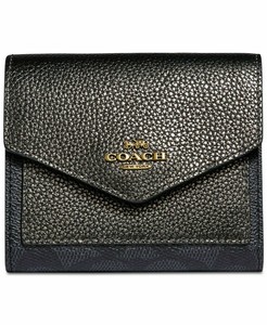 coach small wallet in colorblock signature canvas