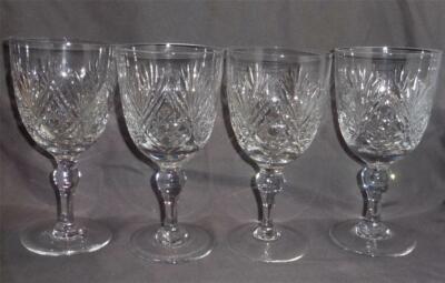 4 THOMAS WEBB ''ST. ANDREWS'' WATER/ICED TEA GOBLETS GLASSES 6.25'' EUC ENGLAND