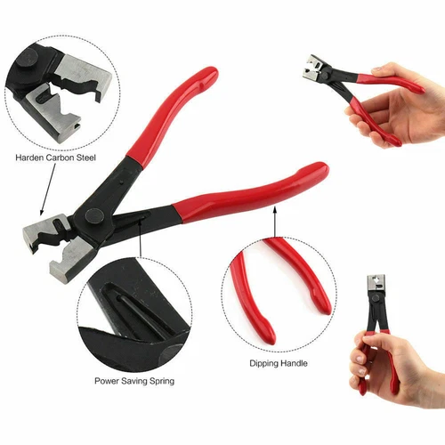 100X Assorted Hose Clamp Stainless Steel Ear Cinch Rings Crimp Pinch Set Pliers - Picture 9 of 21