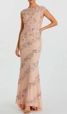 MAC DUGGAL Embellished Bateau Neck Cap Sleeve Gown Size 4 Org 698