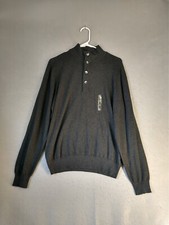 Van Heusen Mens Sweater Small Black Heather Long Sleeve Solid Casual Pullover