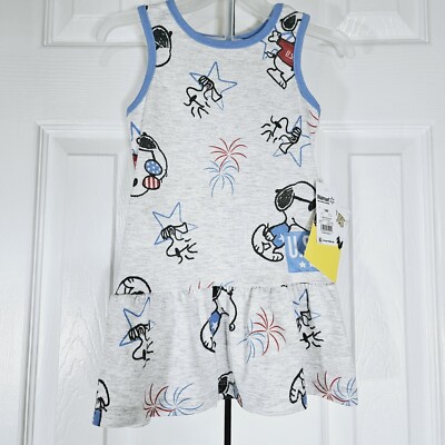 Peanuts Snoopy Dress Sleeveless 4th Of July USA Sz 18 Months NWT