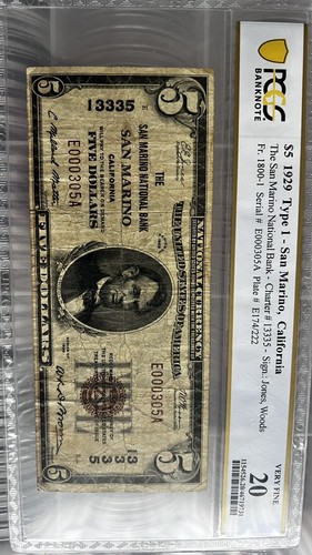 1929 san marino ca . currecncy one of kind hard to find - Picture 5 of 5