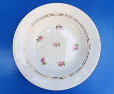 ASSIETTE CREUSE ANCIENNE MOTIF ROSES     L'AMANDINOISE  ST AMAND 24 CM