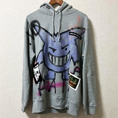 guernika Pokémon Gengar Pullover Hoodie Gray L One-of-a-kind guernika Pokémon Gengar Pullover Hoodie Gray L One-of-a-kind