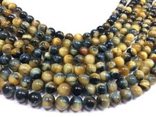 Natural Tiger Eye Stone Round 6mm Loose Stone Beads for Making Jewelry 14" inch