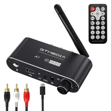 GTMEDIA Bluetooth 5.2 Receiver HD Audio Adapter Optical RCA 3.5mm USB 33ft Range
