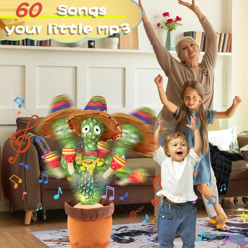 Sprechender Tanzender Kaktus Elektronischer Shake Elektronischer Plüschtier DE - Bild 3 von 12