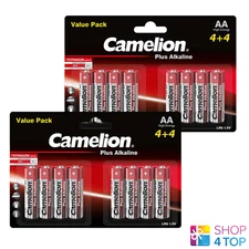 16 Camelion Aa Plus Alkaline Batteries Lr06 Mn1500 Am3 E91 1.5V 8Bl NEW