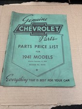 1941 Chevrolet Genuine Parts Priceless Original 135 Pages