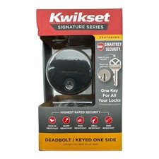 Kwikset Round Single Cylinder Deadbolt Low Profile Matte Black 92580-020 New