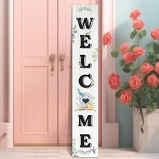 Summer Welcome Sign for Front Porch Standing 47 X 8 Inches Hello Summer Nest Bir