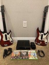 Xbox 360 E Console 4GB  Guitar Hero bundle  Guitar  Games. Tested 