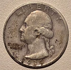 1939-S Washington Quarter 90% Silver San Francisco *ALBUM TONING*