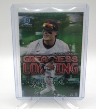 2025 Bowman Chrome Travis Bazzana Greatness Loading Green Refractor RC #41/99