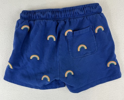 Mini Boden Jersey Shorts Size 10Y Blue Embroidered Rainbow Rainbows - Picture 10 of 11