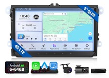 DAB+ Android Auto Autoradio 9" 6+64 für VW Tiguan Golf Navigation CarPlay RCD360