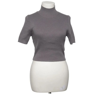 Zara, Top, Größe: M, Grau, Polyester, Streifen, Rippenstrick, Damen #oFi