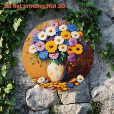 8Flat 1pc, Aluminum Foil Decor, Beautiful Bouquet, Elegant Vase, Oil Painting St