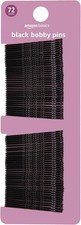 Bobby Pins for All Hair Types, Black Secure Hold for Updos, 72 Count